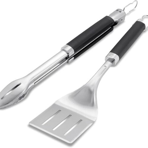 Precision Tongs & Spatula Grilling Tool Set with Stainless Steel, Locking Tongs, Beveled Spatula, Non Slip Handles