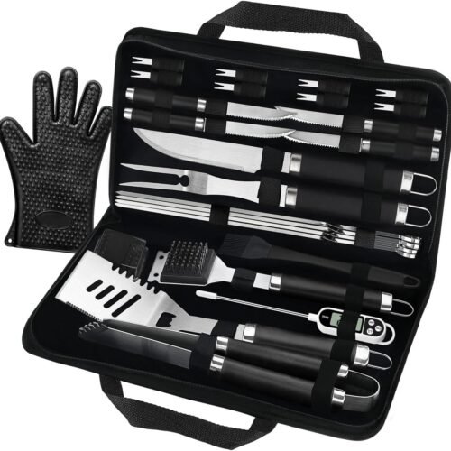 26PCS BBQ Grill Accessories Stainless Steel Tools Set with Storage Bag