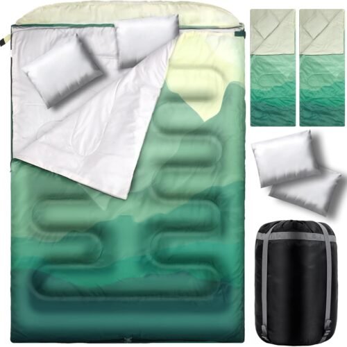 All Season Waterproof Double Sleeping Bag with Pillows